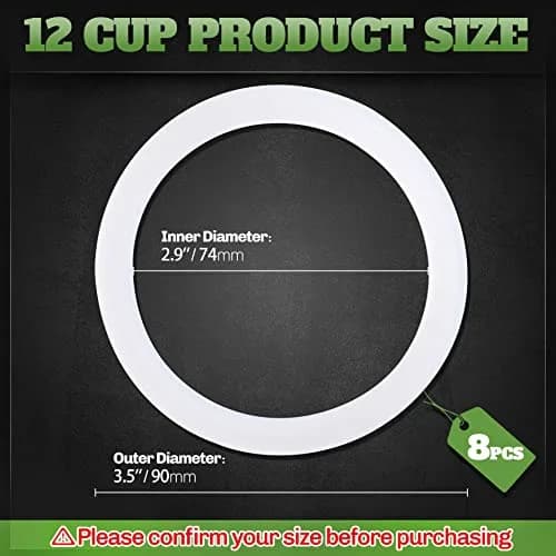 LitOrange 8 Pcs 12 Cups Replacement Food Grade Silicone Gasket | Better Sealing for Bialetti Moka Pot thumbnail 2