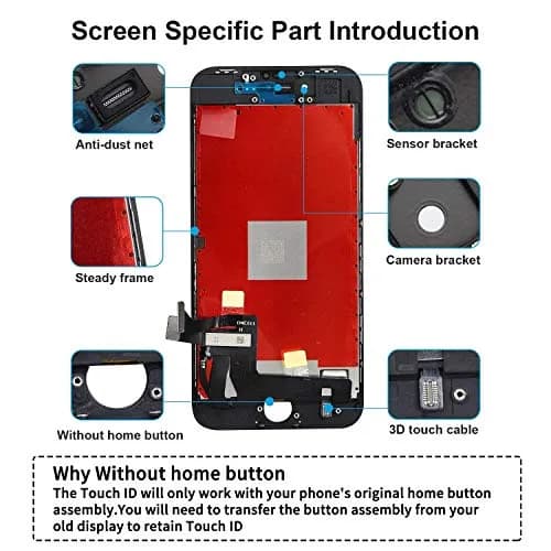 Diykitpl iPhone 8 Plus Screen Replacement Black | Waterproof, Responsive Touch, Easy Install thumbnail 3