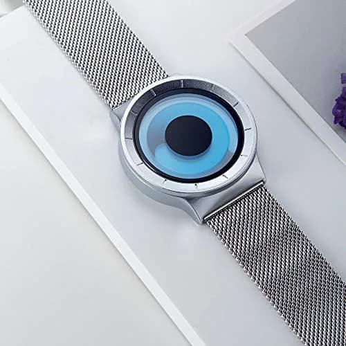 SINOBI Silver Blue Business Watch | Unique No Hands Dial, Japanese MIYOTA Movement, 30M Water Resistance thumbnail 3