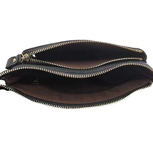 Hebetag Leather Waist Pack Fanny Bag, Black | Vintage Genuine Leather for Outdoor & Daily Use thumbnail 7
