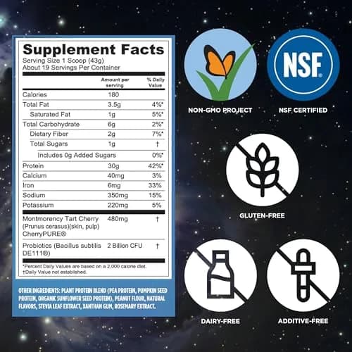 Vega Protein + Recovery Peanut Butter 816g (28.8 oz) | NSF Certified Plant-Based Protein for Muscle Recovery thumbnail 4