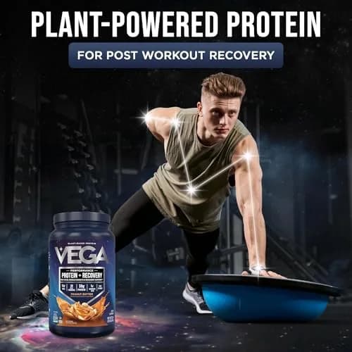 Vega Protein + Recovery Peanut Butter 816g (28.8 oz) | NSF Certified Plant-Based Protein for Muscle Recovery thumbnail 2