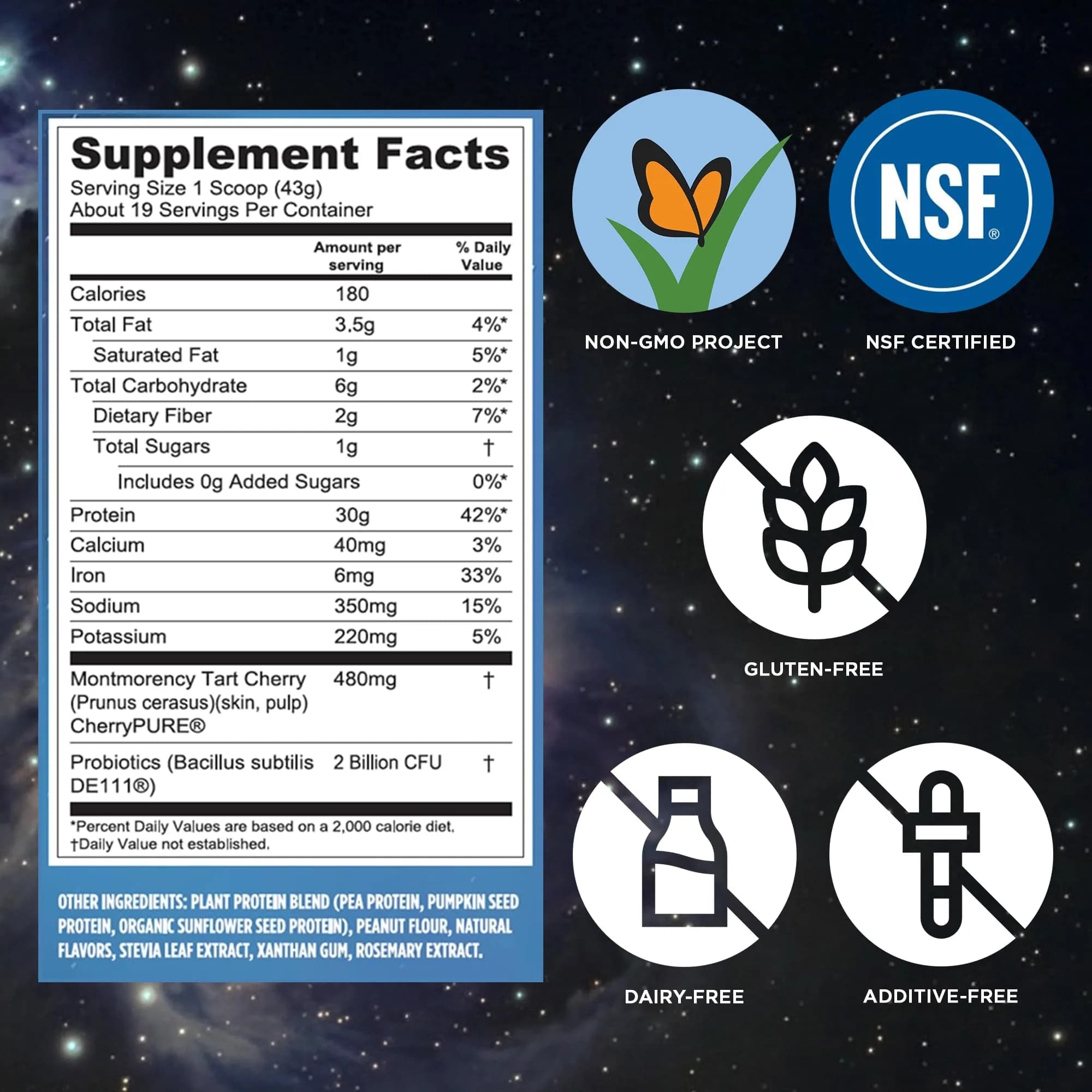 Vega Protein + Recovery Peanut Butter 816g (28.8 oz) | NSF Certified Plant-Based Protein for Muscle Recovery - view 4