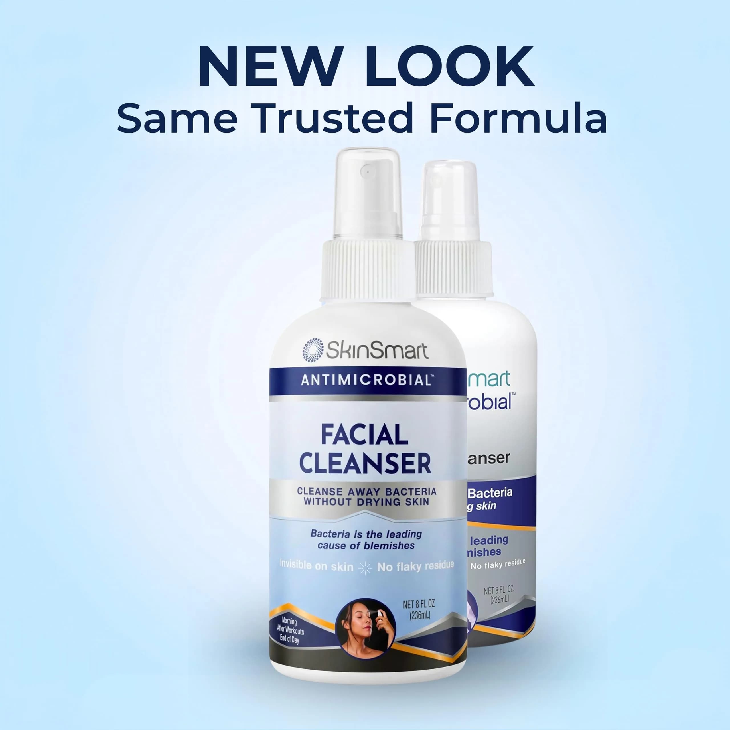 SkinSmart Antimicrobial Facial Cleanser Spray 237ml (8 Fl Oz) | Targets Breakout Bacteria for Clearer Skin - view 2