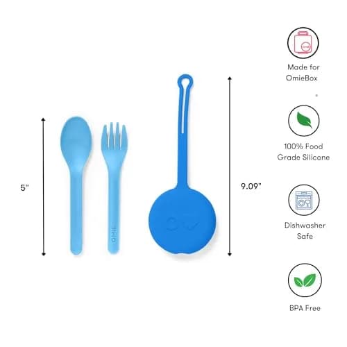 Omie Kids Fork & Spoon Set with Travel Case | BPA-Free, Dishwasher Safe, 3+ Years thumbnail 5