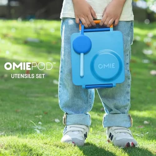Omie Kids Fork & Spoon Set with Travel Case | BPA-Free, Dishwasher Safe, 3+ Years thumbnail 2