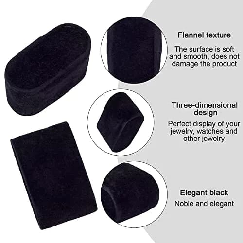 PH PandaHall Jewelry Storage 12pcs Watch Pillow Velvet Black | Stable, Elegant Display for Small Business & Home Use thumbnail 5