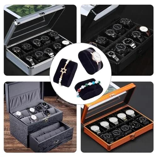 PH PandaHall Jewelry Storage 12pcs Watch Pillow Velvet Black | Stable, Elegant Display for Small Business & Home Use thumbnail 6