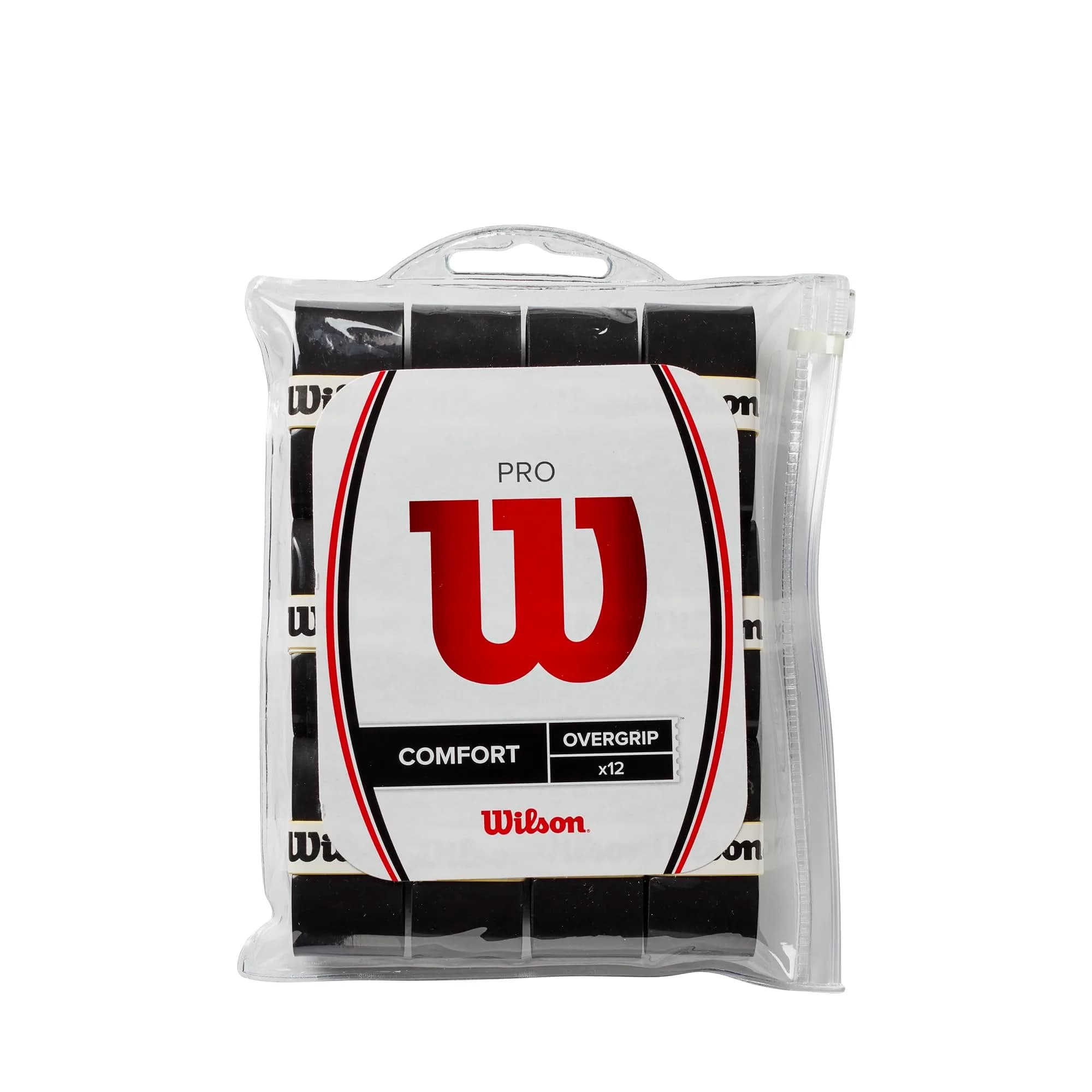 WILSON Pro Tennis Overgrip 12 Pack Black | Tacky, Absorbent, Thin Felt for All Players — Black