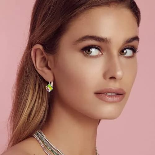 EVEVIC Austrian Crystal Cube Drop Leverback Earrings for Women 1.5 cm (0.6 inches) | Geometric Brilliance for Day-to-Night Glamour thumbnail 2