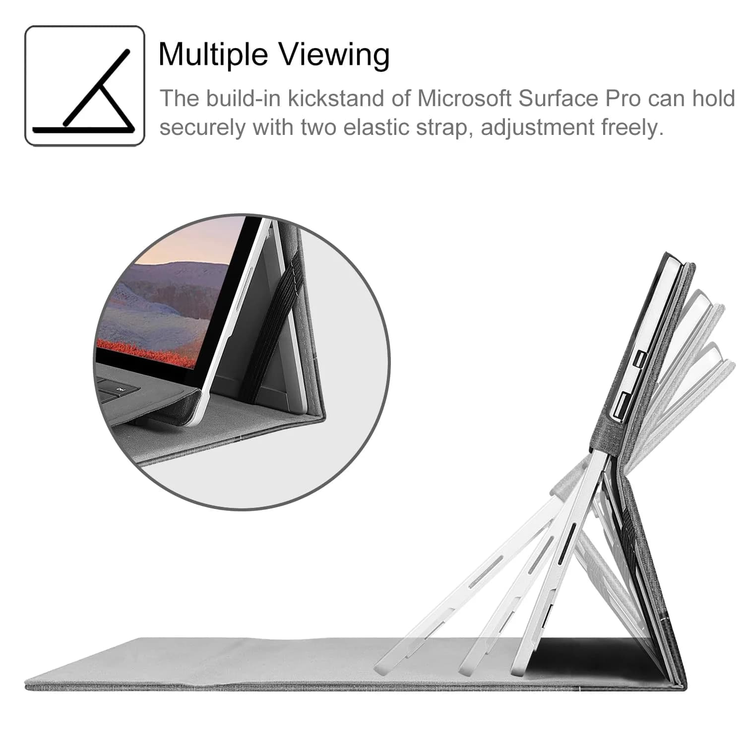 Fintie Case for Microsoft Surface Pro 7 Plus/7/6/5/4/3 12.3-inch Tablet | Premium Synthetic Leather Folio with Kickstand & Stylus Holder thumbnail 3