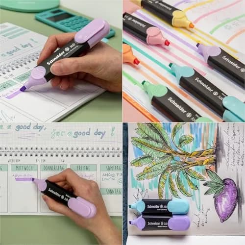 Schneider Job Pastel Highlighter Set of 6 | 1-5mm Chisel Tip, 2-Year Freshness Guarantee thumbnail 3