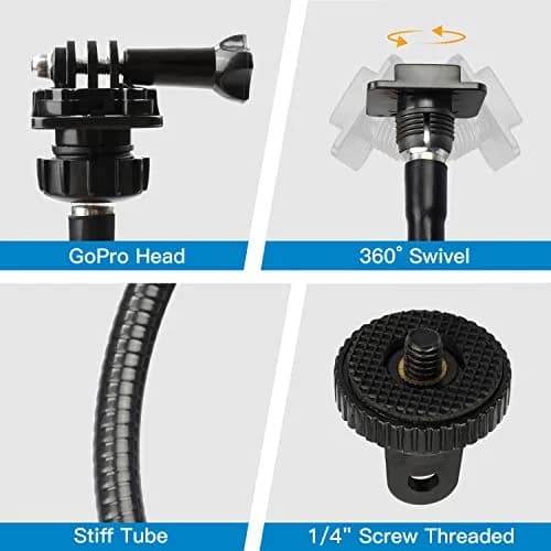 Pipishell Webcam Stand 25 Inch Flexible Gooseneck Mount for Logitech & Other Webcams | 360° Rotation, Max 0.5kg thumbnail 5