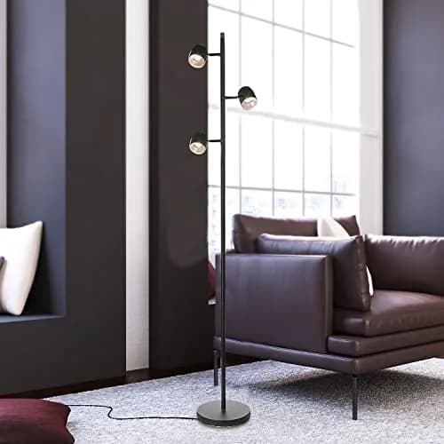 Lite Source LED 3-LITE Floor Lamp, Black/Chrome | Modern LED Floor Lamp for Living Room & Bedroom thumbnail 3