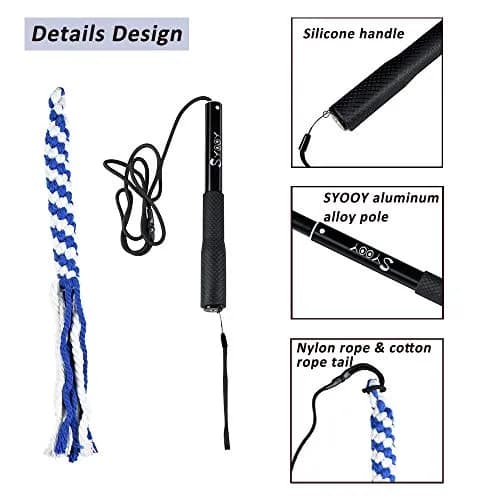 SYOOY Interactive Dog Flirt Pole with 3 Rope Tails | 25cm-89cm (10"-35") Extendable Wand thumbnail 4