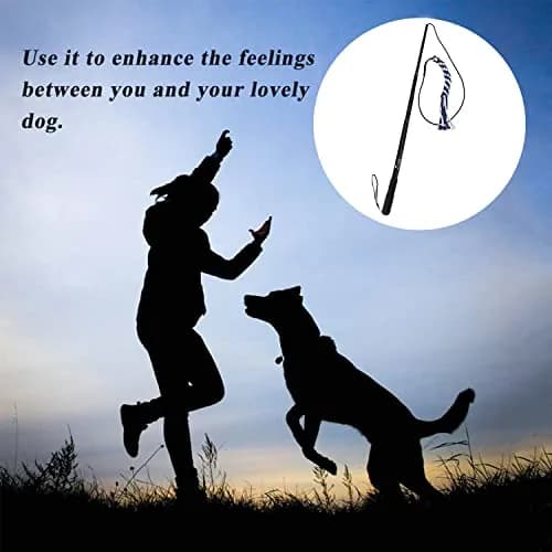 SYOOY Interactive Dog Flirt Pole with 3 Rope Tails | 25cm-89cm (10"-35") Extendable Wand thumbnail 7