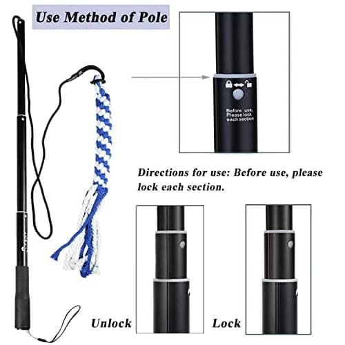 SYOOY Interactive Dog Flirt Pole with 3 Rope Tails | 25cm-89cm (10"-35") Extendable Wand thumbnail 3
