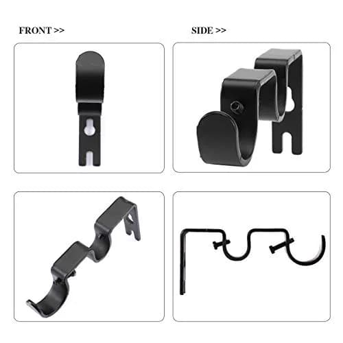 Anndason Heavy Duty Double Curtain Rod Brackets 1" & 5/8" Inch Rod Holders Set of 2 Black | Mounts Securely for Home & Office thumbnail 7