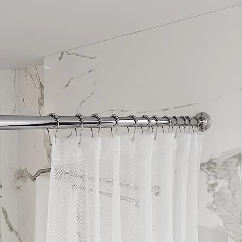 Naiture Shower Curtain Rod Round Flange or Bracket, Set of 2, Chrome | Corrosion-Resistant Zinc Alloy, Fits 1" OD Shower Rods thumbnail 2