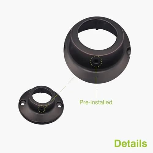 Naiture Shower Curtain Rod Round Flange Set of 2 Oil Rubbed Bronze | Durable Zinc Alloy Bracket, Fits 1" Rods thumbnail 4