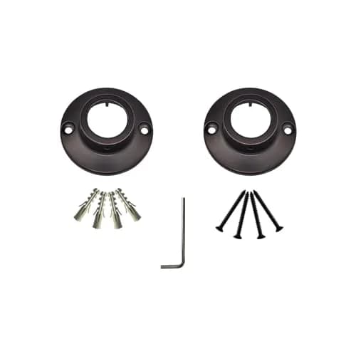 Naiture Shower Curtain Rod Round Flange Set of 2 Oil Rubbed Bronze | Durable Zinc Alloy Bracket, Fits 1" Rods thumbnail 1