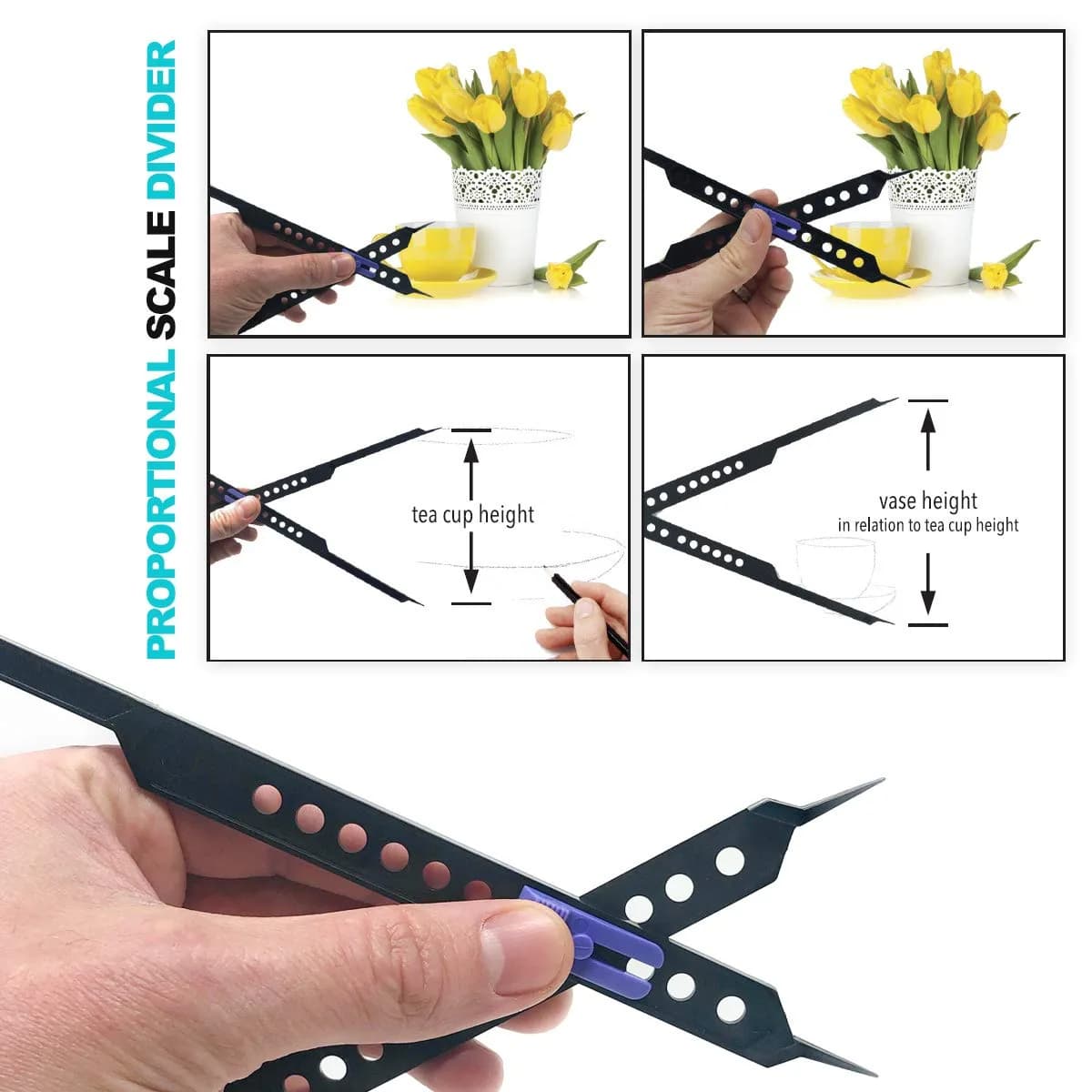 Pixiss Proportional Divider 10" (25.4 cm) — Artist Drawing Tool for Scale, Value, Color & View Catcher - view 8