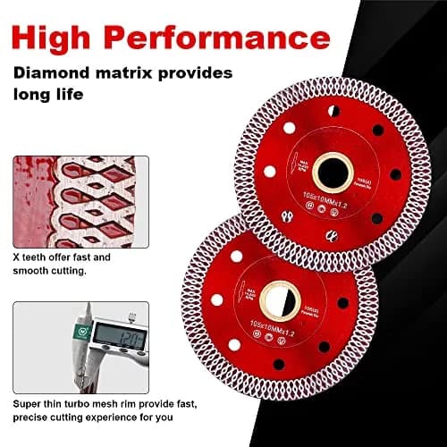 Casaverde 4-inch (105 mm) Super Thin Diamond Porcelain Saw Blade Set | Fast, Chip-Free Cuts for Masonry thumbnail 4