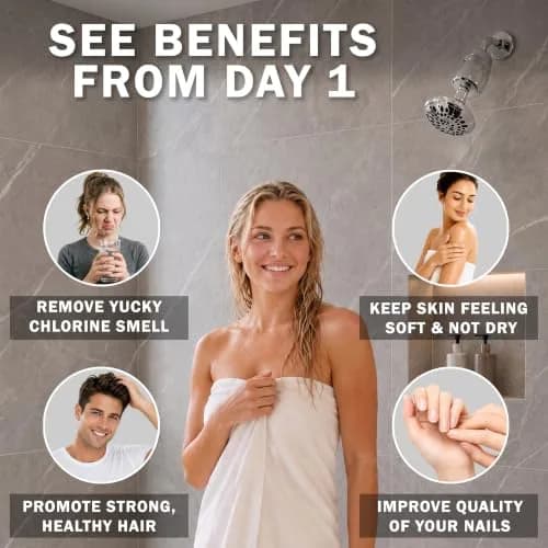 Aqua Elegante Chlorine Shower Water Filter - Polished Chrome | Reduces Chlorine & Heavy Metals, Softens Skin & Hair thumbnail 2