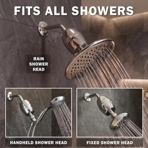 Aqua Elegante Chlorine Shower Water Filter - Polished Chrome | Reduces Chlorine & Heavy Metals, Softens Skin & Hair thumbnail 4
