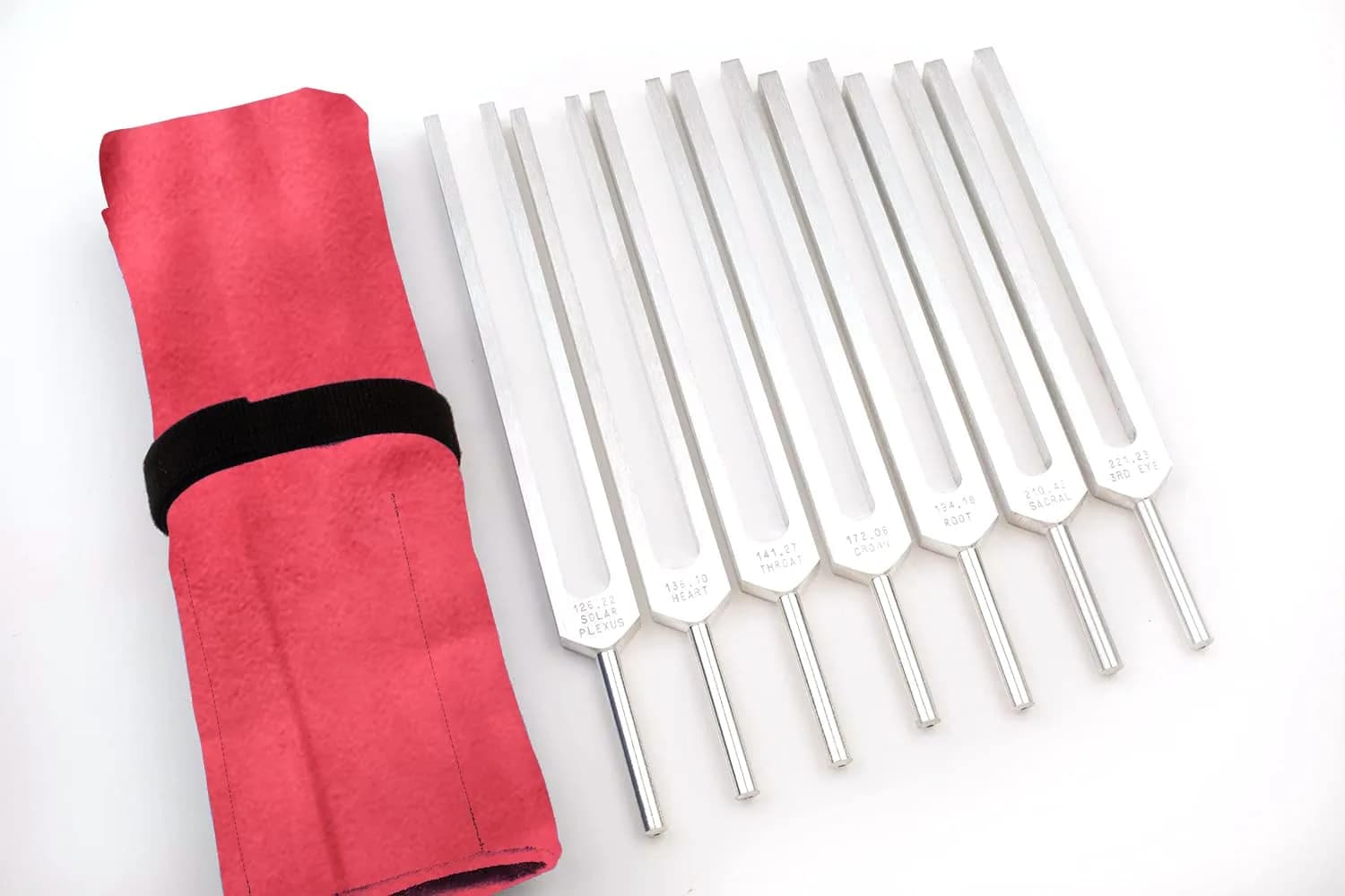 Omnivos Chakra Tuning Forks Set for Healing – 7 Chakra Frequencies 126.22Hz to 221.23Hz | Aluminum Alloy | Made in USA
