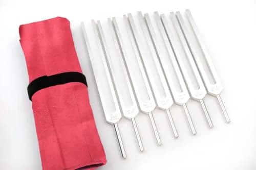 Omnivos Chakra Tuning Forks Set for Healing – 7 Chakra Frequencies 126.22Hz to 221.23Hz | Aluminum Alloy | Made in USA thumbnail 1