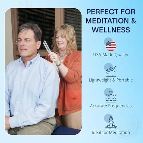 Omnivos Chakra Tuning Forks Set for Healing – 7 Chakra Frequencies 126.22Hz to 221.23Hz | Aluminum Alloy | Made in USA thumbnail 2