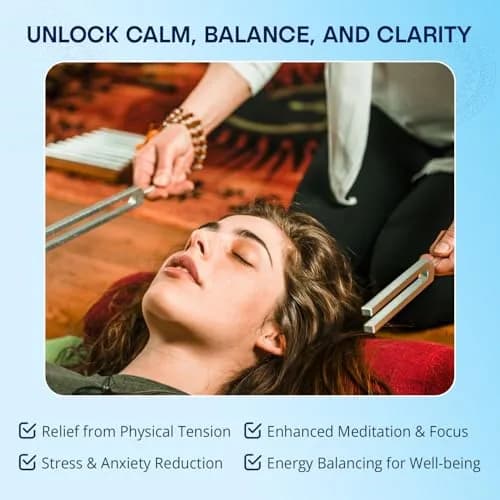 Omnivos Chakra Tuning Forks Set for Healing – 7 Chakra Frequencies 126.22Hz to 221.23Hz | Aluminum Alloy | Made in USA thumbnail 3