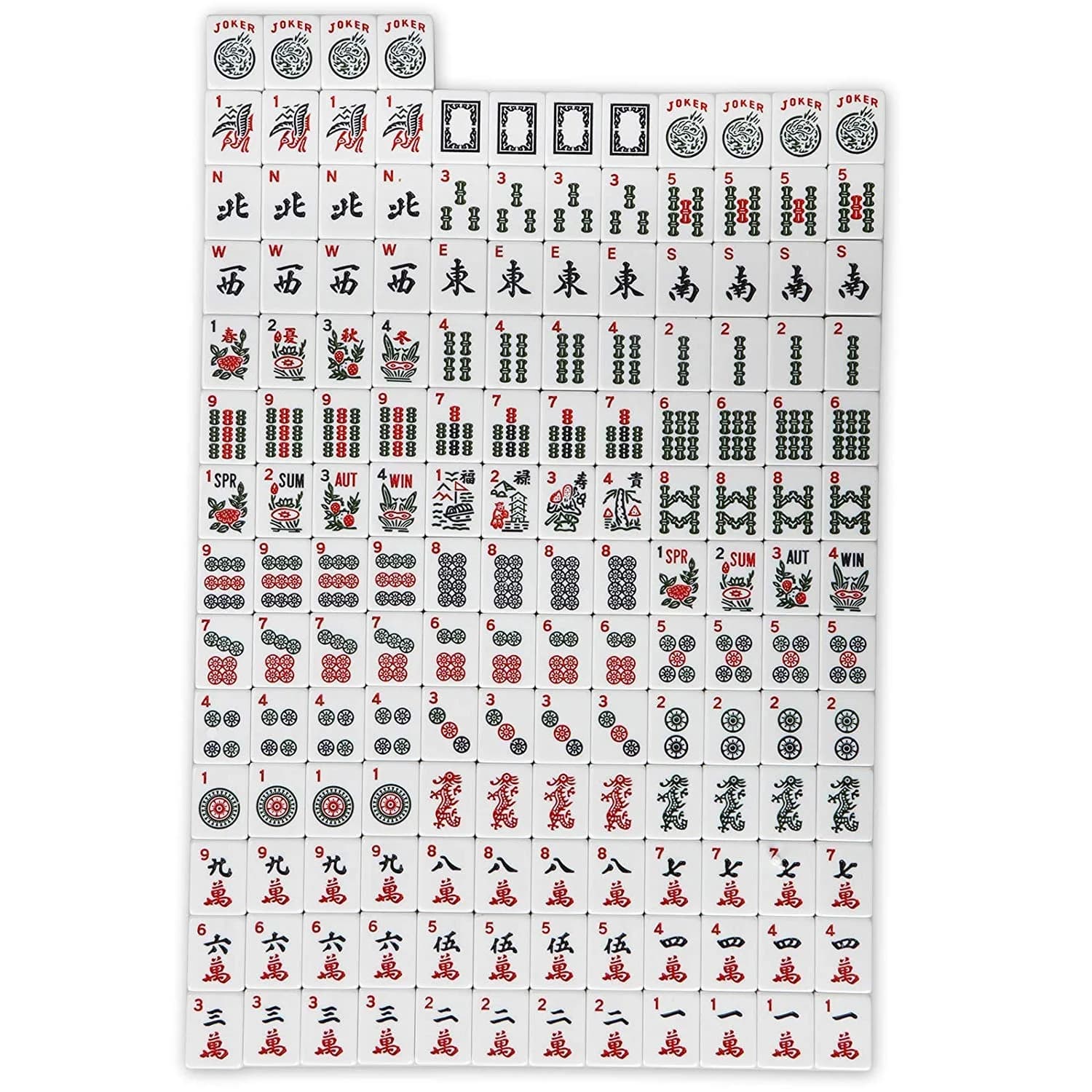 HNDTEK American Mahjong Set 166 Tiles, 1.5" x 1.5" Tiles | Non-Toxic Melamine for Family Game Nights - view 4