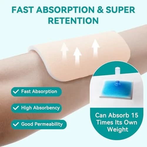Dimora Silicone Foam Dressing Without Border 4"x 4" | Highly Absorbent Wound Bandage for Moderate Exuding Wounds thumbnail 6