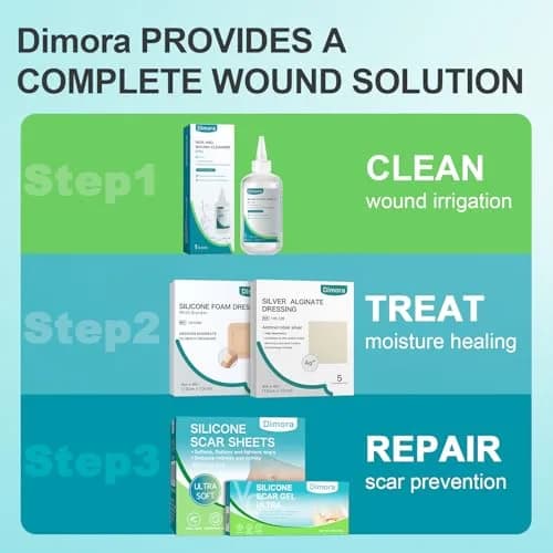 Dimora Silicone Foam Dressing Without Border 4"x 4" | Highly Absorbent Wound Bandage for Moderate Exuding Wounds thumbnail 9