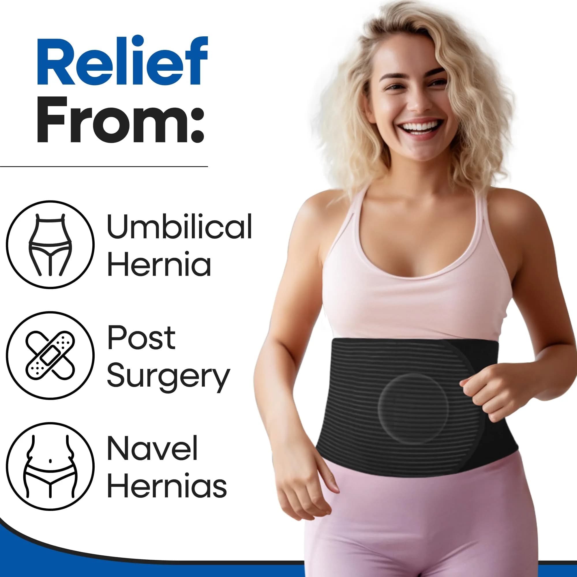 Armstrong America Hernia Belt L/XL (37"-51") | Post Surgery Abdominal Binder with Pad for Men & Women - view 2