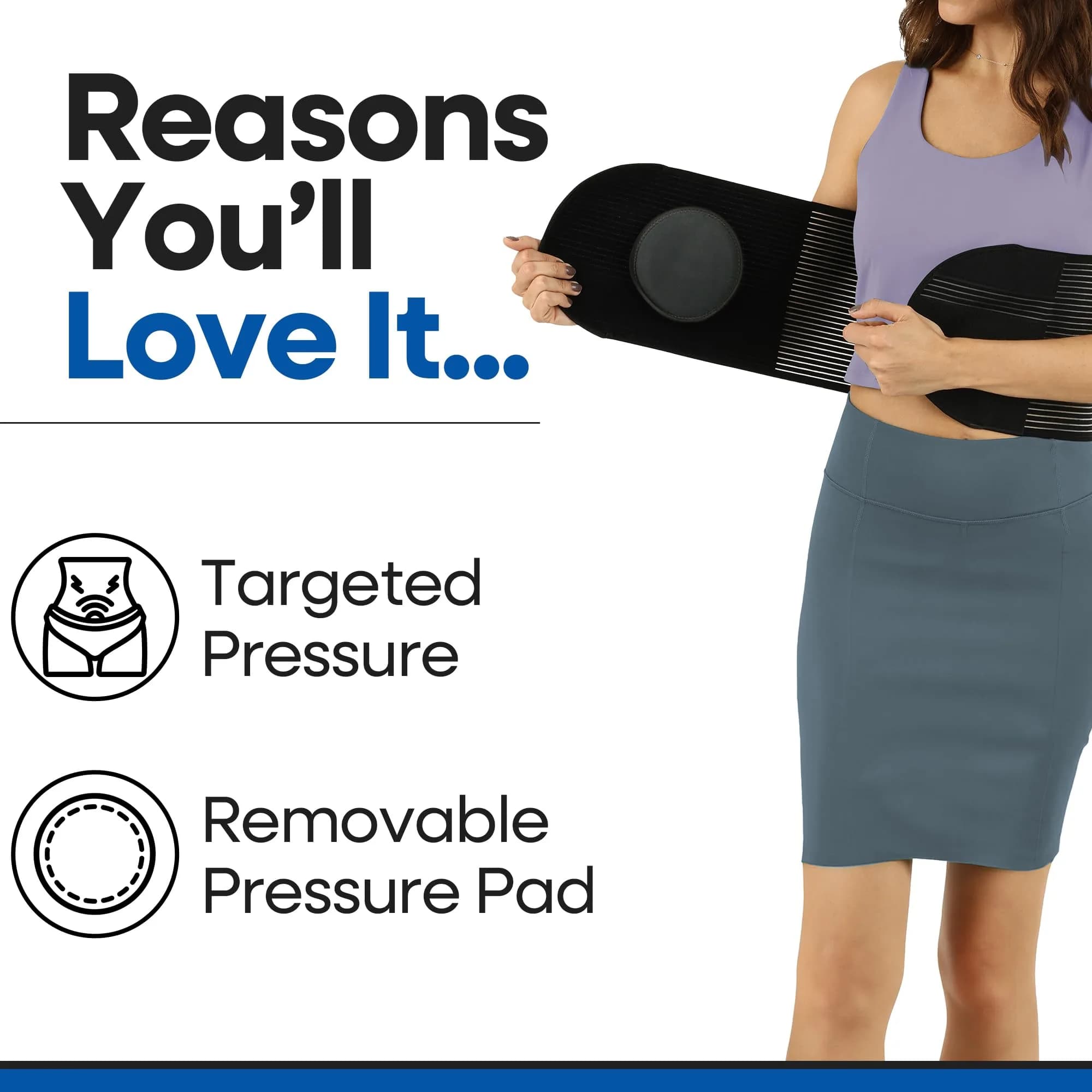 Armstrong America Hernia Belt for Men & Women - S/M (23"-29") | Post Surgery Abdominal Binder with Pressure Pad - view 5