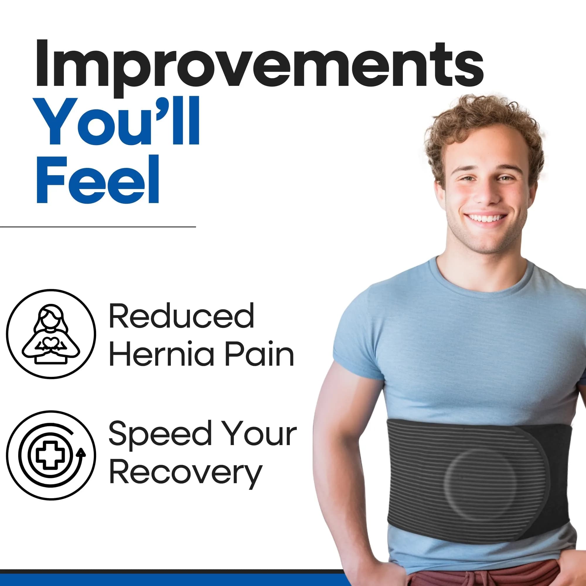 Armstrong America Hernia Belt for Men & Women - S/M (23"-29") | Post Surgery Abdominal Binder with Pressure Pad - view 4