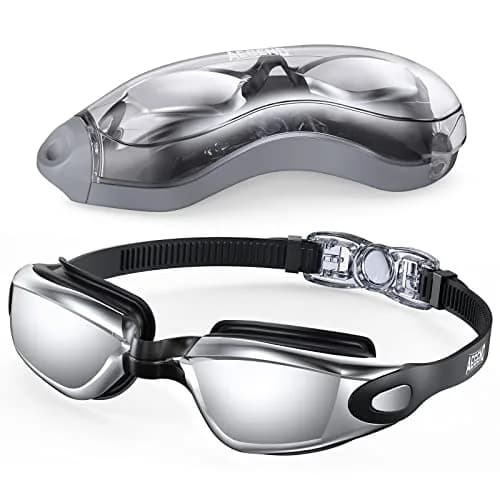 Aegend Mirrored Swim Goggles | Anti-Fog, UV Protection, 180° Panoramic View thumbnail 1