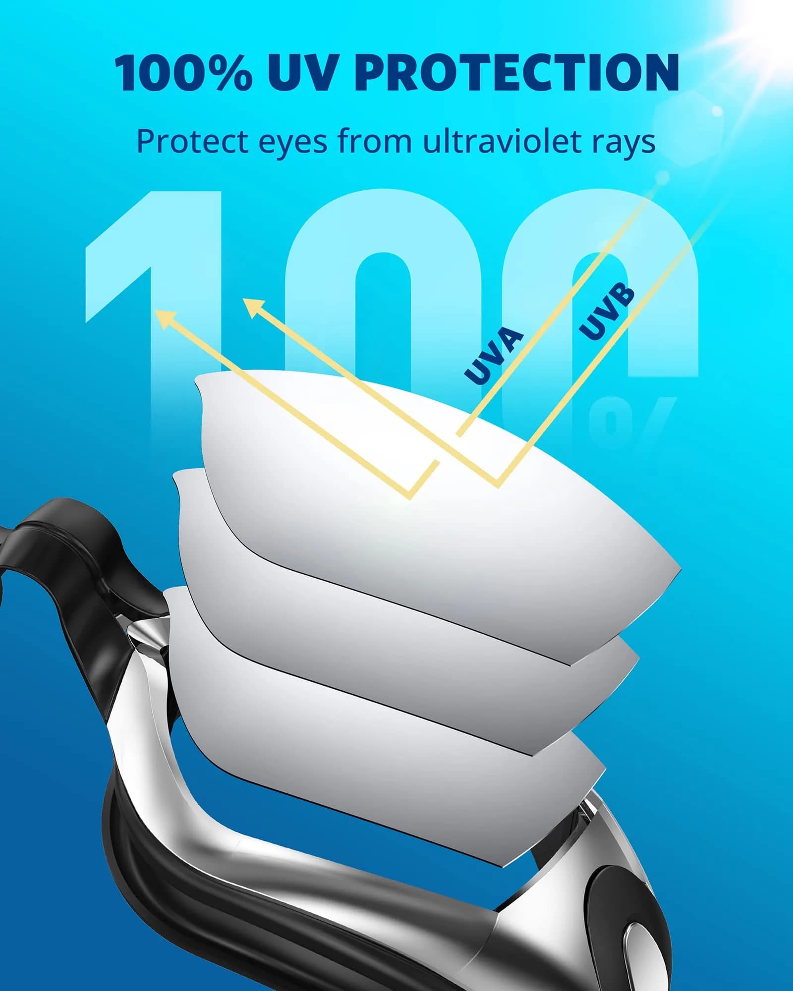 Aegend Mirrored Swim Goggles | Anti-Fog, UV Protection, 180° Panoramic View - view 2