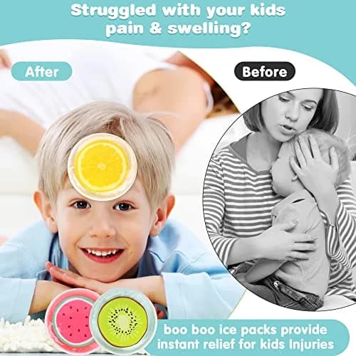 Hilph Kids Fruit Ice Packs 3 Count | Soft Flexible Gel for Boo Boos, Fevers, and Injuries - view 3