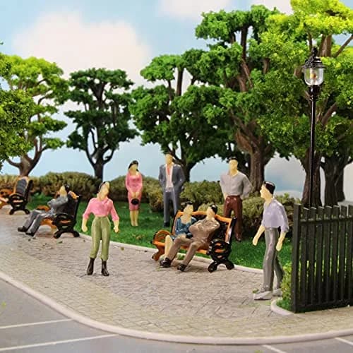 Evemodel 100PCS Model Trains Architectural Figures 35mm | Realistic O Scale Props for Miniature Scenes thumbnail 8