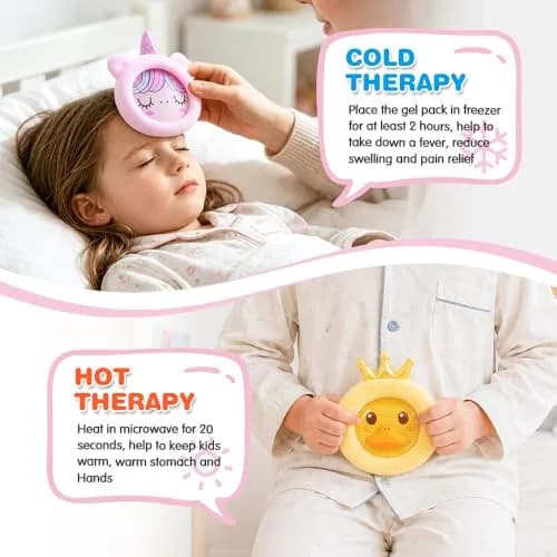 Hilph Kids Ice Packs for Boo Boos, Reusable Gel Cold Packs with Plush Sleeves, 3 Pcs (Unicorn, Duck, Reindeer) | Pain Relief for Toddlers thumbnail 6