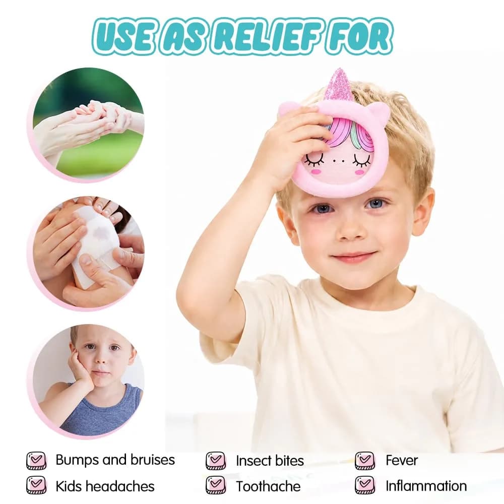 Hilph Kids Ice Packs 3 Pcs Unicorn Design | Reusable Gel Hot Cold Packs for Toddlers & Babies - view 2