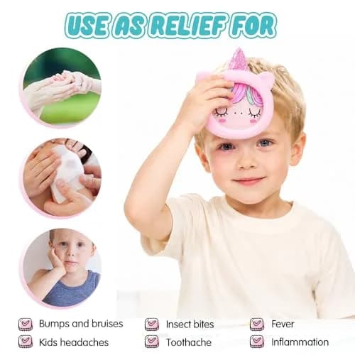 Hilph Kids Ice Packs for Boo Boos, Reusable Gel Cold Packs with Plush Sleeves, 3 Pcs (Unicorn, Duck, Reindeer) | Pain Relief for Toddlers thumbnail 2