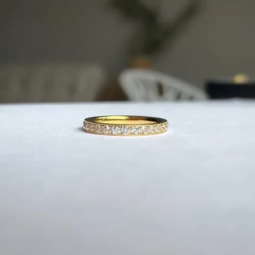 JINEAR 3mm Wedding Bands for Women Eternity Ring 18K Gold Plated Cubic Zirconia Size 5-10 | Elegant Promise Ring thumbnail 5