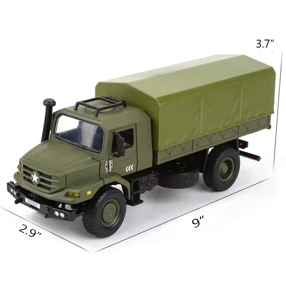 Ailejia Classic Military Diecast Transport Trucks 9" x 3.7" x 2.9" | Retro Army Model for Collectors & Gifts thumbnail 3
