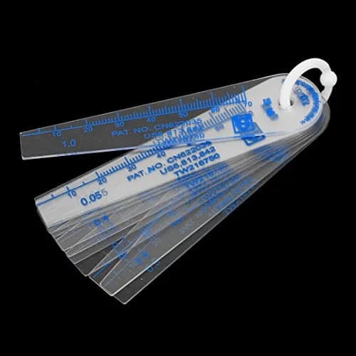 BESNIN Plastic Feeler Gauge 13-in-1 Gap Measuring Tool 1mm (0.04 in) | Foldable Metric Imperial for Valve Shim Use thumbnail 6