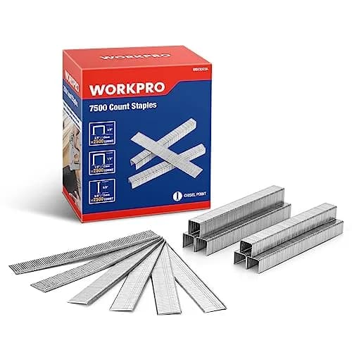 WORKPRO Heavy Duty T50 Staples & 18G Brad Nails Combo 7500-Count | 1/2-Inch, 3/8-Inch Staples & 5/8-Inch Nails thumbnail 1